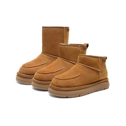 百丽复古雪地靴女2025冬新商场同款舒适保暖休闲短靴E8C1DDD5