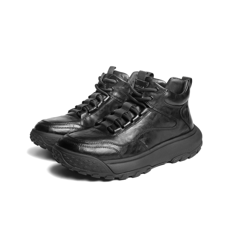 百丽高帮休闲运动鞋男2025新款冬季商场同款厚底户外短靴8YC01DD5