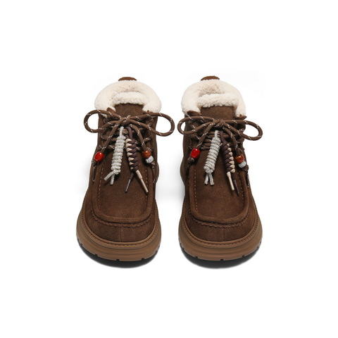 百丽时尚挂饰雪地靴女2025冬新商场同款厚底保暖休闲短靴E8S1DDD5