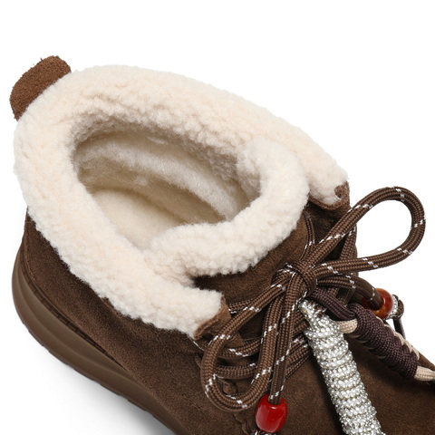 百丽时尚挂饰雪地靴女2025冬新商场同款厚底保暖休闲短靴E8S1DDD5