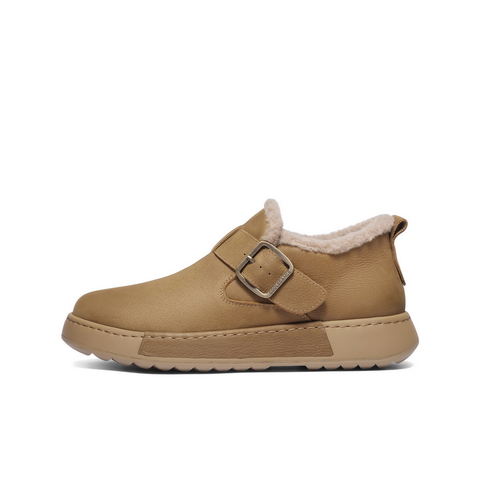 百丽全包勃肯鞋男2025新款冬商场同款牛皮保暖休闲毛毛鞋8WM01DD5