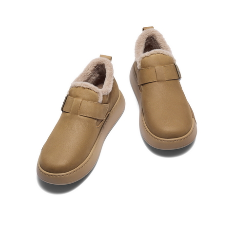 百丽全包勃肯鞋男2025新款冬商场同款牛皮保暖休闲毛毛鞋8WM01DD5