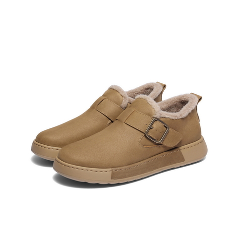 百丽全包勃肯鞋男2025新款冬商场同款牛皮保暖休闲毛毛鞋8WM01DD5