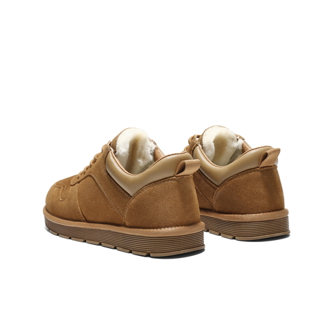 百丽户外休闲低帮雪地鞋男2025新款冬季厚实保暖鞋毛毛鞋A2258DM5