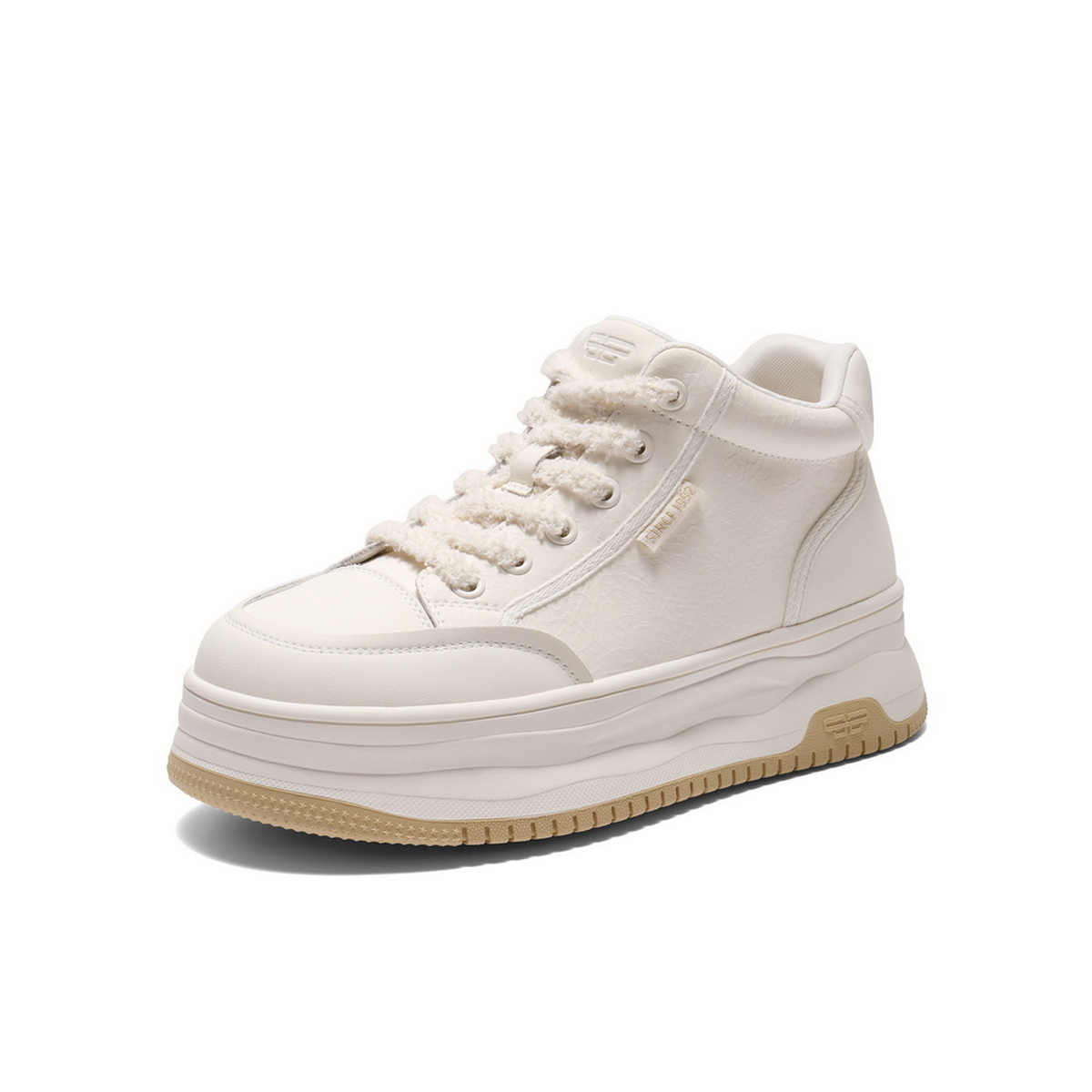 百丽简约休闲靴女2025冬新商场同款厚底增高高帮休闲鞋E6S1DDD5