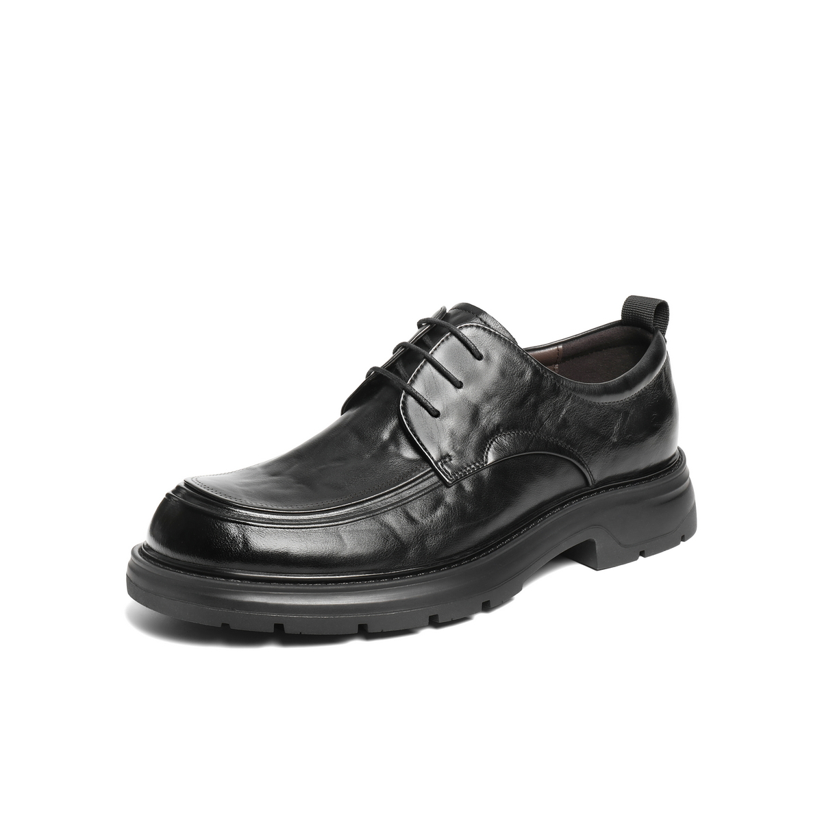 百丽厚底增高商务鞋男士2025新款冬季牛皮革通勤休闲皮鞋L6019DM5