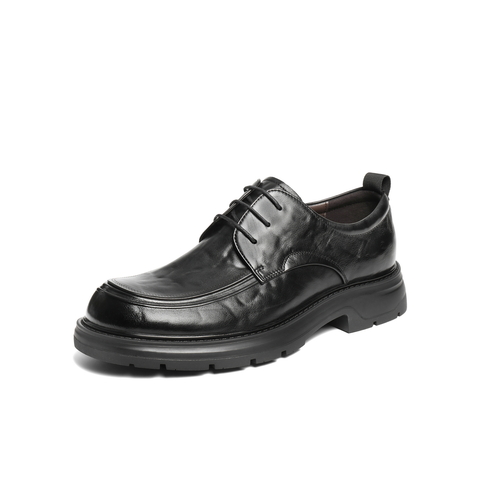 百丽厚底增高商务鞋男士2025新款冬季牛皮革通勤休闲皮鞋L6019DM5