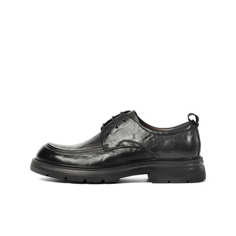 百丽厚底增高商务鞋男士2025新款冬季牛皮革通勤休闲皮鞋L6019DM5