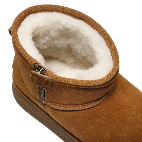 百丽复古厚底增高雪地靴女2025冬新加毛保暖百搭休闲短靴B2925DD5