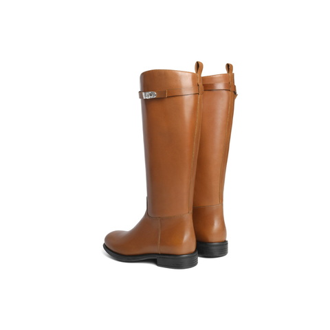 百丽时尚搭扣骑士靴女2025冬新质感真皮舒适方跟高长靴B2820DG5