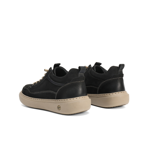 百丽高帮休闲板鞋男2025新款冬商场同款牛皮革套脚工装鞋8YE11DD5