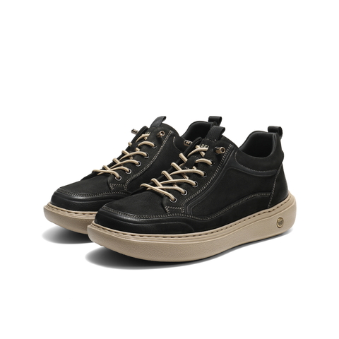 百丽高帮休闲板鞋男2025新款冬商场同款牛皮革套脚工装鞋8YE11DD5