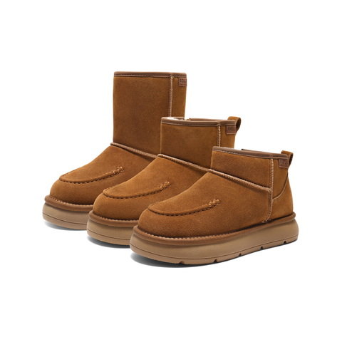 百丽复古雪地靴女2025冬新商场同款厚底保暖休闲靴E8C2DDZ5