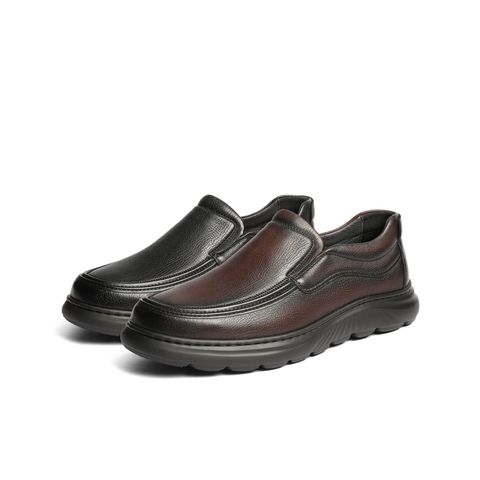 百丽一脚蹬商务鞋男2025新款冬商场款羊皮革厚底休闲皮鞋8YG01DM5