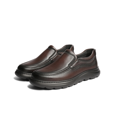 百丽一脚蹬商务鞋男2025新款冬商场款羊皮革厚底休闲皮鞋8YG01DM5