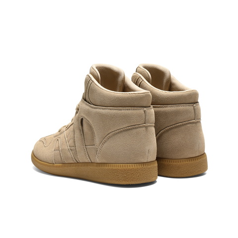 百丽复古百搭高帮鞋女2025冬新商场同款舒适薄底休闲鞋E8H1DDD5