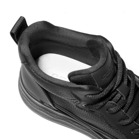 百丽小众波浪底高帮休闲鞋女2025冬新商场同款百搭休闲靴E6H1DDD5