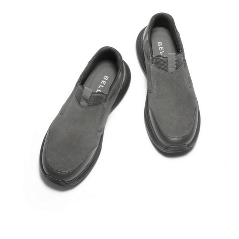 百丽厚底增高健步鞋男2025新冬季一脚蹬懒人鞋休闲运动鞋A2227DM5