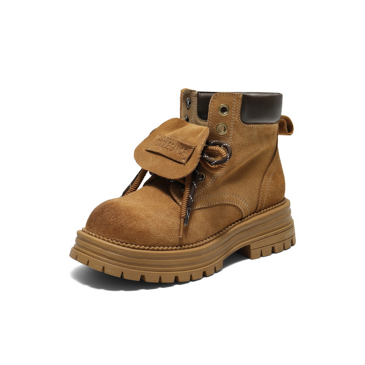 百丽复古翻盖工装靴女2025冬新商场同款户外短靴E8E1DDD5