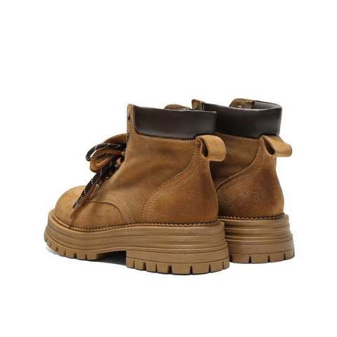 百丽复古翻盖工装靴女2025冬新商场同款户外短靴E8E1DDD5