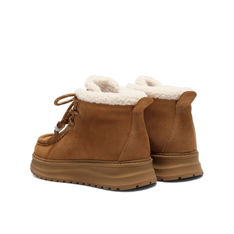 百丽时尚挂饰雪地靴女2025冬新商场同款厚底保暖休闲短靴E8S1DDD5