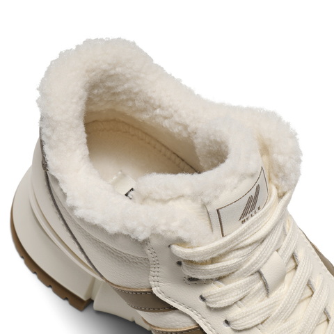 百丽复古跑道高帮鞋女2025冬新商场同款厚底加绒休闲鞋E6Q1DDD5