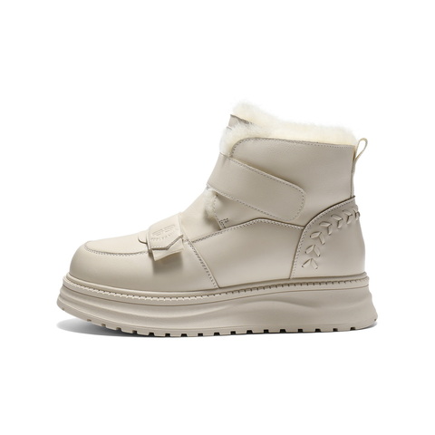 百丽厚底增高雪地靴女2025冬新商场同款保暖魔术贴东北靴E8R1DDD5