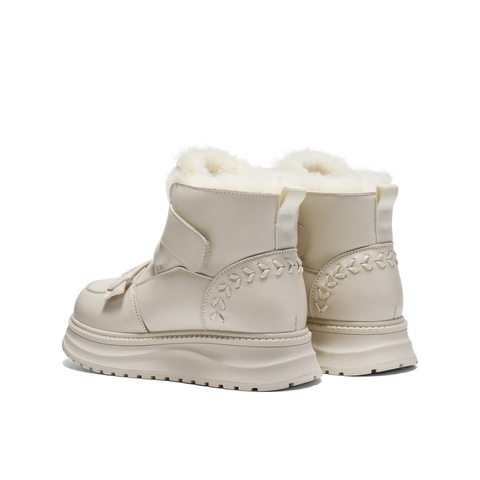 百丽厚底增高雪地靴女2025冬新商场同款保暖魔术贴东北靴E8R1DDD5