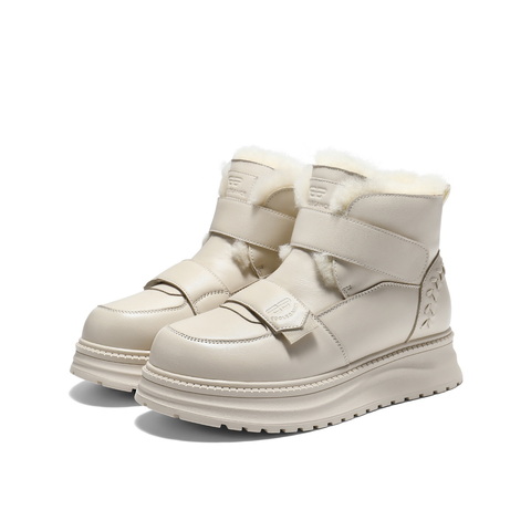 百丽厚底增高雪地靴女2025冬新商场同款保暖魔术贴东北靴E8R1DDD5