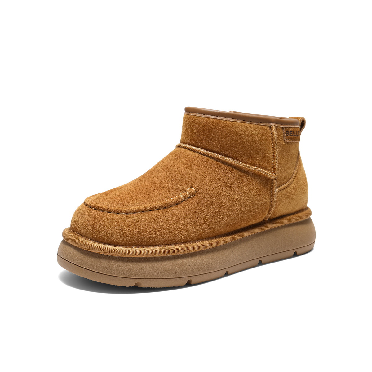 百丽复古百搭雪地靴女2025冬新厚底加毛保暖休闲短靴B2926DD5