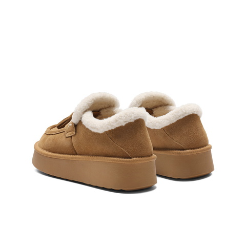 百丽民族风流苏毛毛鞋女2025冬新厚底增高加毛休闲鞋B2827DM5