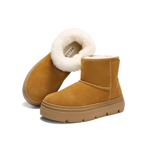 百丽暖墩墩雪地靴男靴2025新款冬厚底增高保暖休闲东北靴A2202DD5