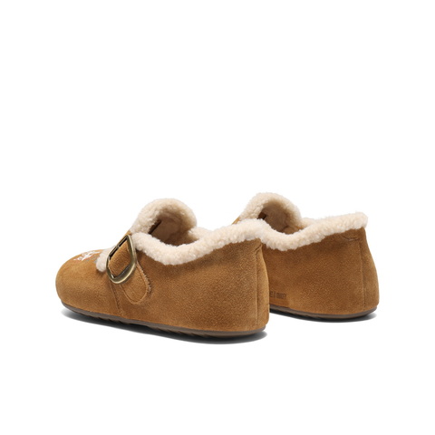 百丽SMILEY联名勃肯鞋女2025冬新舒适加毛艺术涂鸦毛毛鞋E7W1DDM5