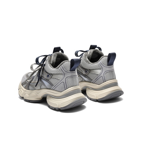 百丽拼接面高帮老爹鞋女2025冬新厚底增高加绒休闲鞋B2891DM5