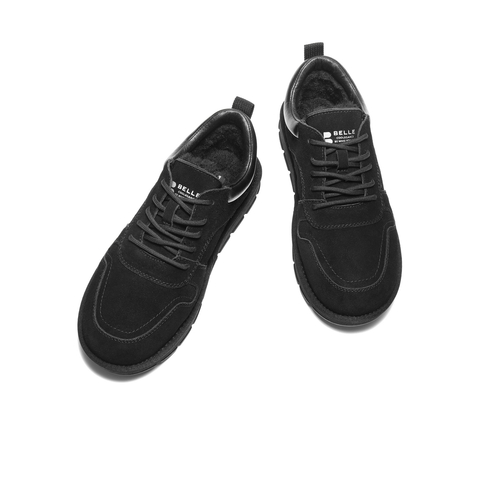 百丽户外休闲低帮雪地鞋男2025新款冬季厚实保暖鞋毛毛鞋A2258DM5