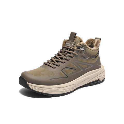 百丽高帮休闲运动鞋男鞋2025新冬厚底增高潮搭户外鞋加绒A2176DD5