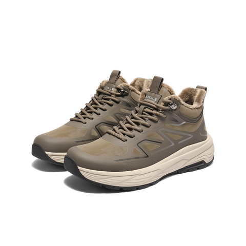 百丽高帮休闲运动鞋男鞋2025新冬厚底增高潮搭户外鞋加绒A2176DD5