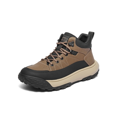 百丽高帮休闲运动鞋男2025新款冬季厚底增高时装短靴板鞋A2169DD5