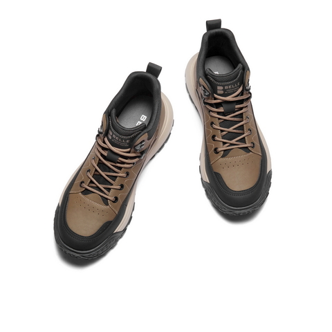 百丽高帮休闲运动鞋男2025新款冬季厚底增高时装短靴板鞋A2169DD5