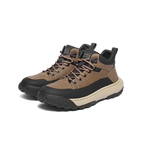 百丽高帮休闲运动鞋男2025新款冬季厚底增高时装短靴板鞋A2169DD5