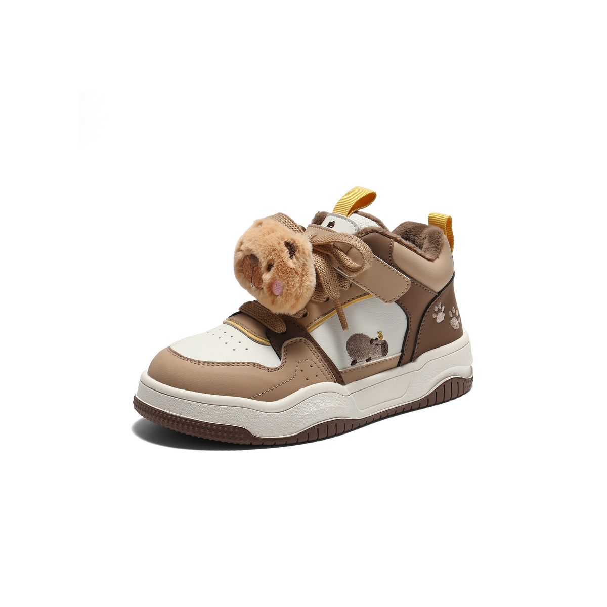 百丽卡通撞色高帮板鞋女童2025冬新商场同款童趣休闲鞋25080D85