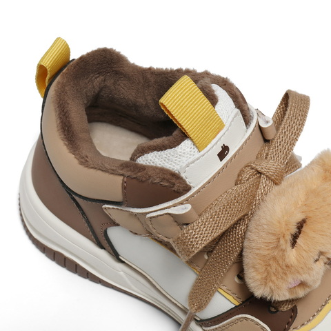 百丽卡通撞色高帮板鞋女童2025冬新商场同款童趣休闲鞋25080D85