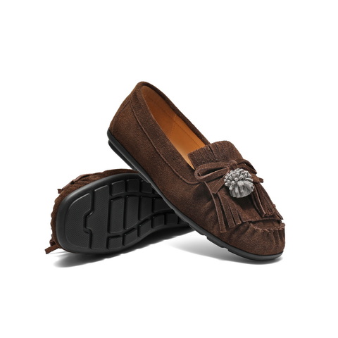 百丽小众流苏乐福鞋女2025秋新舒适软薄底便士乐福鞋B2694CA5