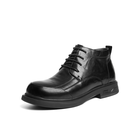 百丽潮搭马丁靴男2025新冬商场款牛皮革高帮休闲皮鞋加绒8XS01DD5