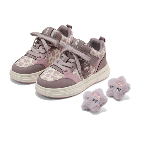 百丽撞色星星板鞋女童2025冬新商场同款舒适休闲鞋25670D85