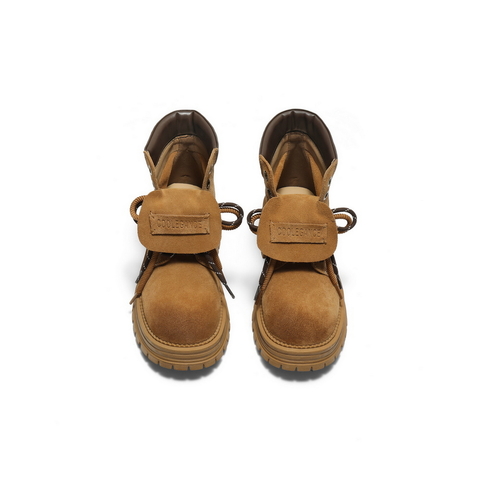 百丽复古翻盖工装靴女2025冬新商场同款户外短靴E8E1DDD5