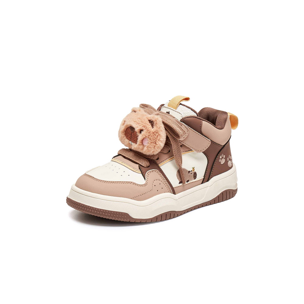 百丽卡通撞色高帮板鞋女童2025冬新商场同款童趣休闲鞋25080D85