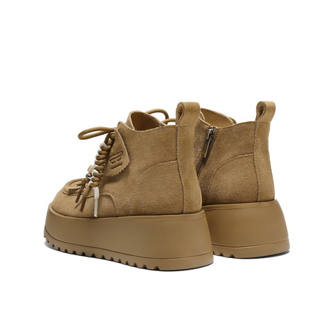 百丽复古流苏串珠马丁靴女2025冬新厚底增高休闲短靴B2951DM5