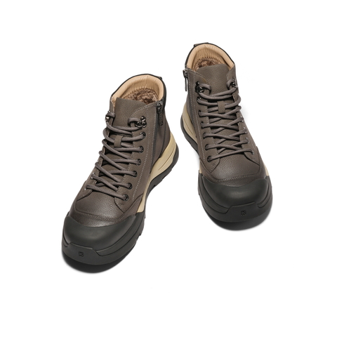 百丽时尚潮搭休闲马丁靴男2025新冬季厚底增高户外工装鞋A2265DD5