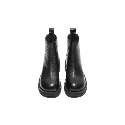 百丽复古民族风时装靴女2025冬新真皮粗跟增高休闲短靴B2955DD5